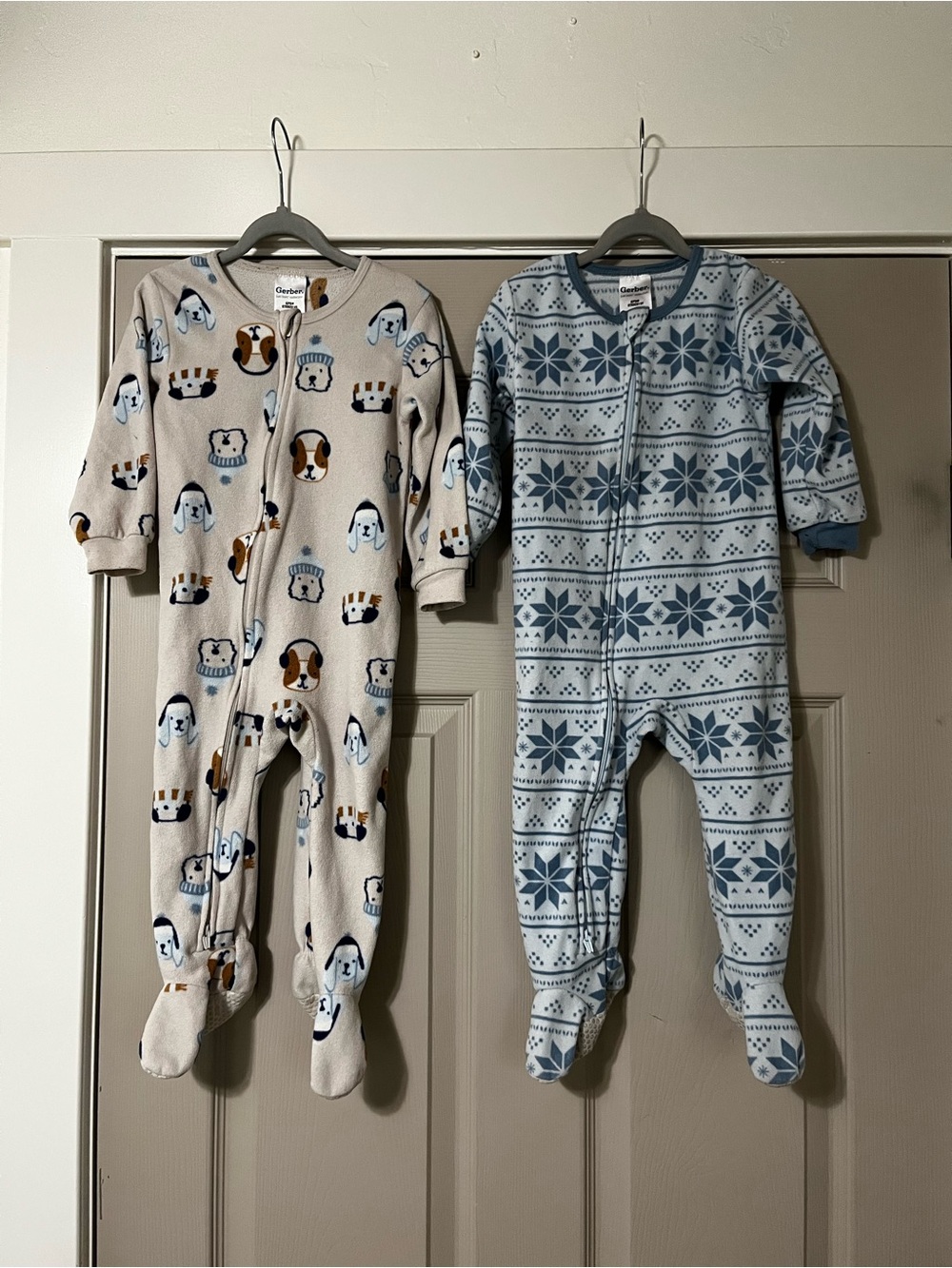 Gerber Baby Set of 2 Cozy Microfleece Footie Pajamas 2T